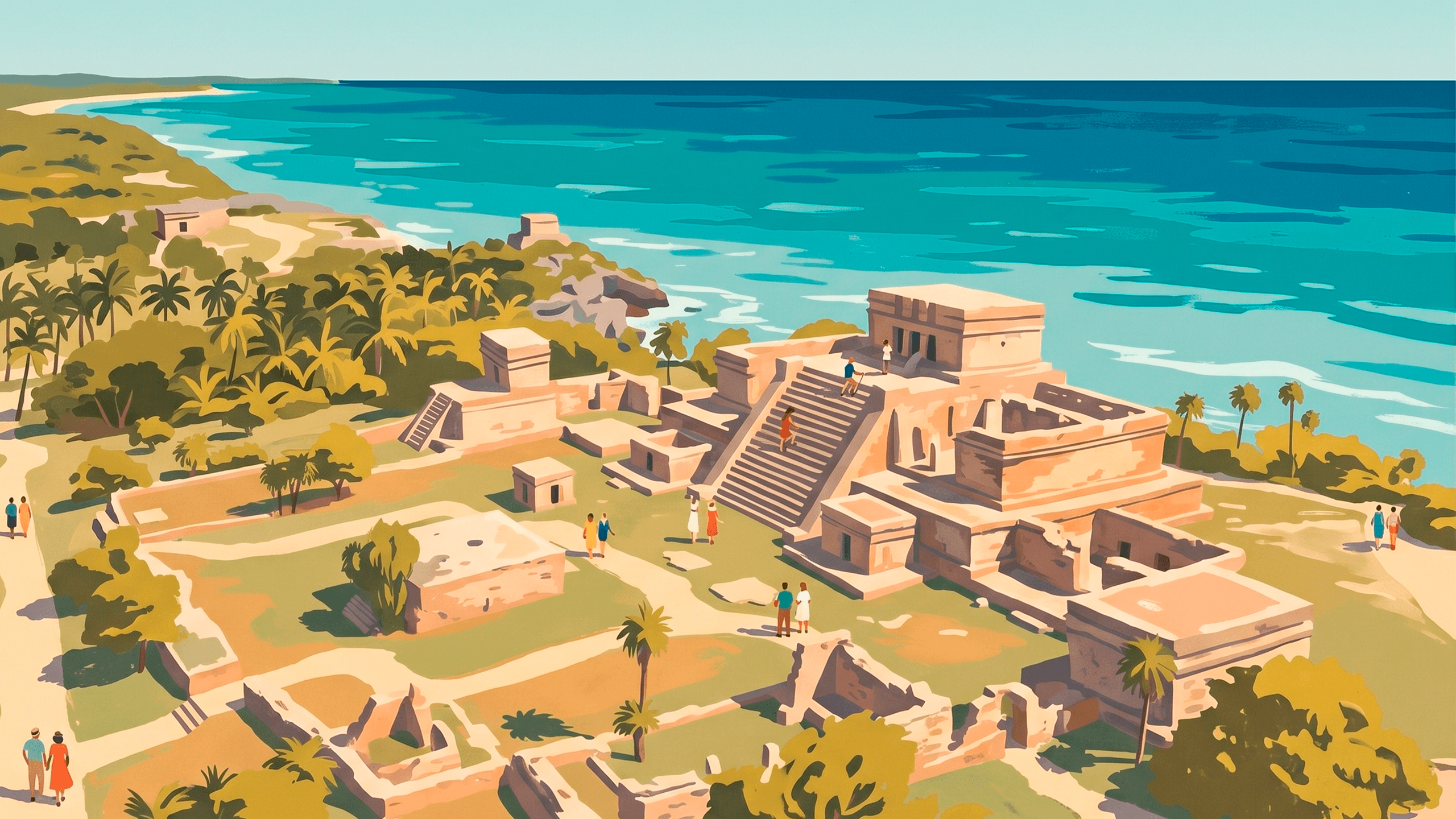 Tulum, ruínas maias sobre o mar